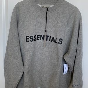 Fear of God Essentials Crewneck Appliqué Logo (Heather Oatmeal)